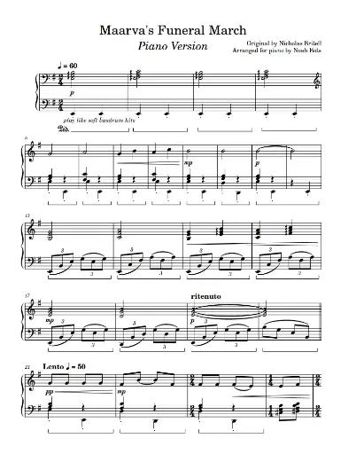 Maarva's Funeral March (Piano)